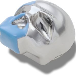 Silver and Blue Enamel Skull - 10016830-001