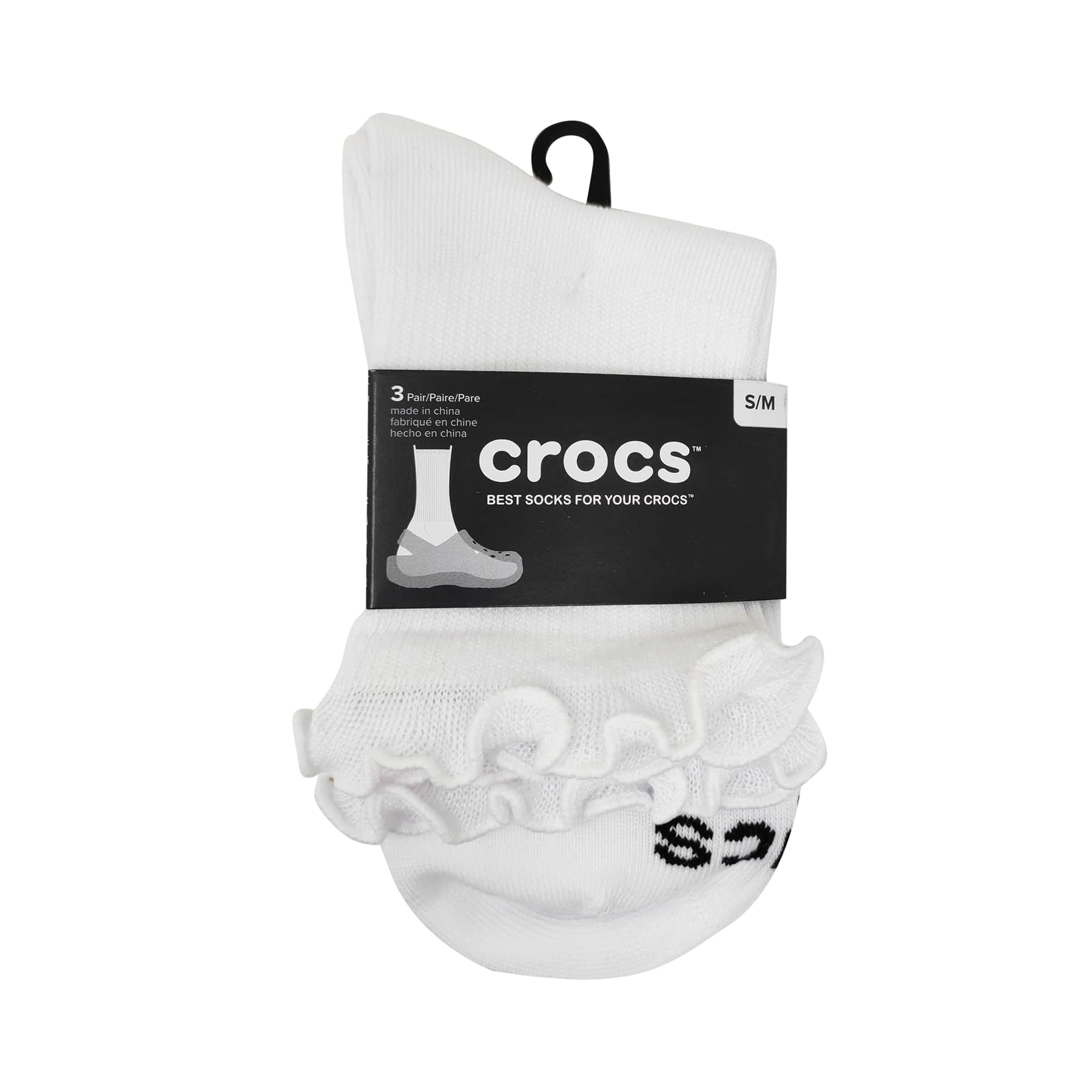 CrocsSocks Ruffle Ankle 3 PK - 211330-100